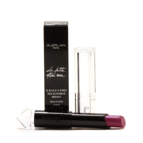 guerlain la petite robe noire deliciously shiny lipstick lilac belt